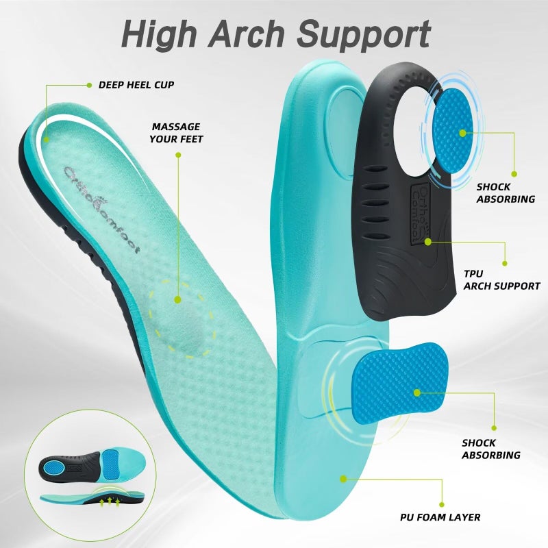 OrthoComfoot Women's Orthopedic Slip-On Loafers Walking Shoes: Comfort Elastic/Bungee Lace Diabetic Shoes for High Arch, Heel and Foot Pain Relief Loafers for Hanging Out Light Grey Green Size 8 - Image 5