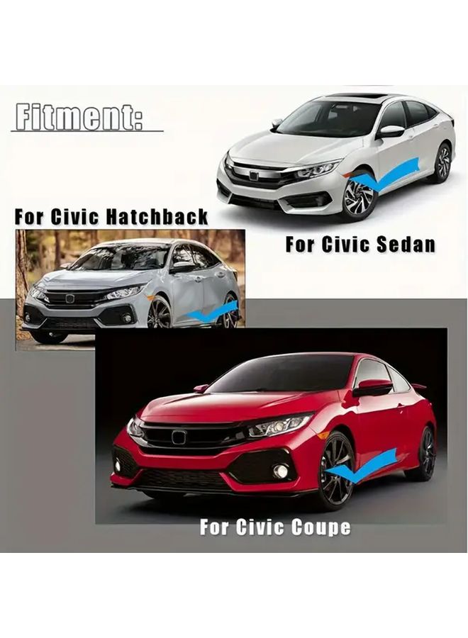 Black Mirror Caps For 2016 2020 Civic Lightweight ABS Carbon Fiber Direct Fit Replacement - Image 4