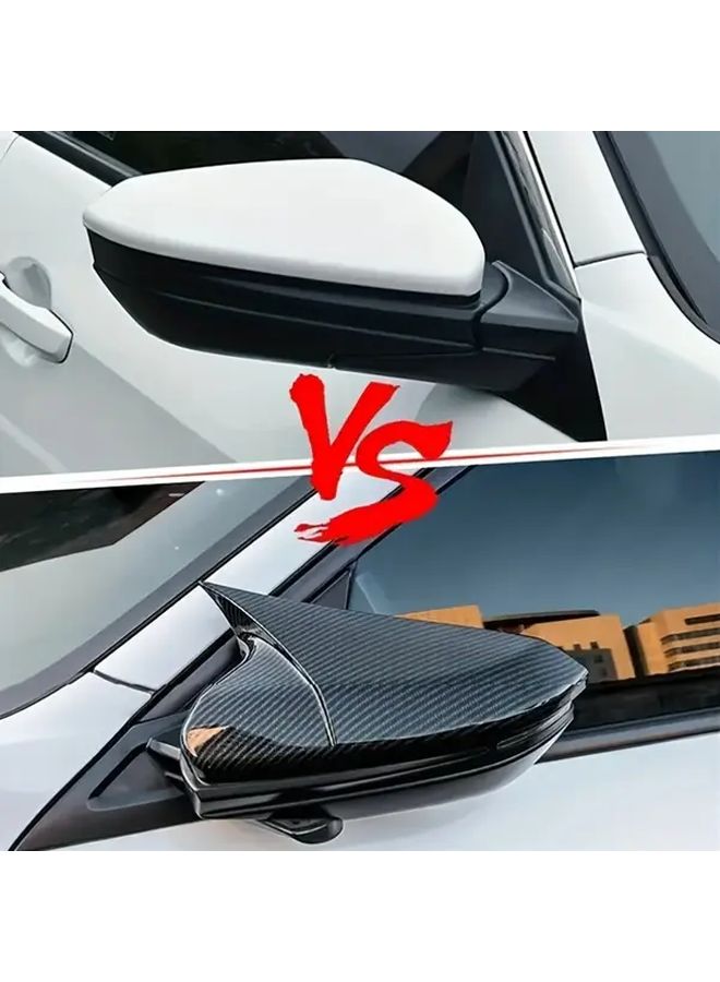 Black Mirror Caps For 2016 2020 Civic Lightweight ABS Carbon Fiber Direct Fit Replacement - Image 2