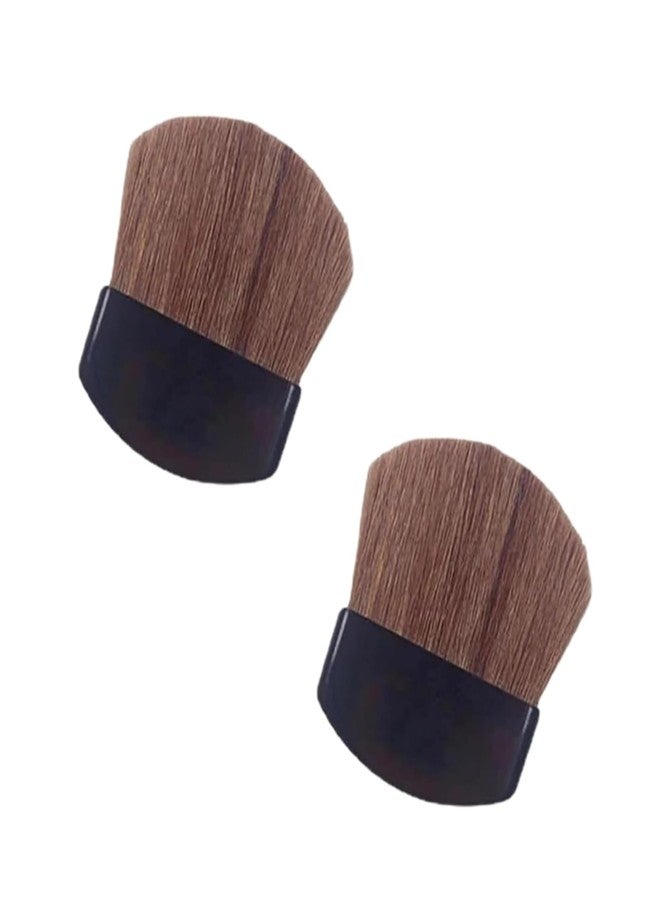 GOUDOGEDC Mini Powder Blush Brush, 2Pcs Small Makeup Brush Facial Makeup Brush, Blush Brushes, Makeup Brushes and Tools - Image 1