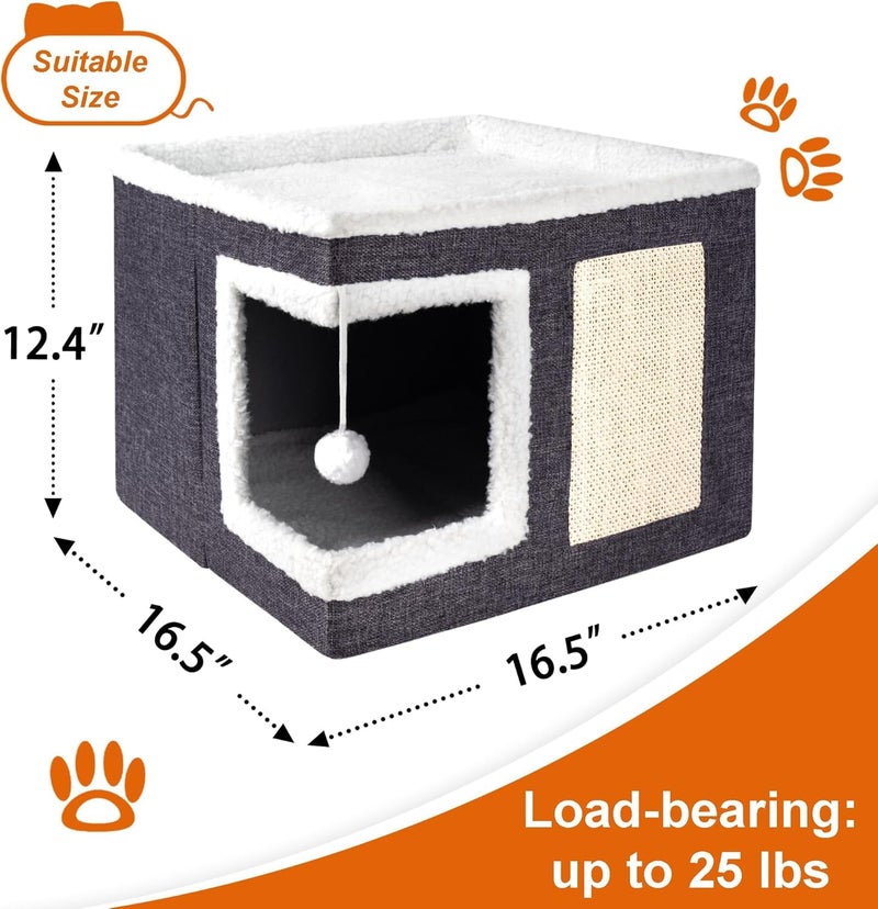 Glaceon Fluffy cat Bed, Round, Soft Plush, cave with Hood, cat Bed, for The Winter, Warm, Sleeping Pillow, Non-Slip, Machine Washable, for Cats and Puppies|| Large Size|| (GL-03) - Image 2