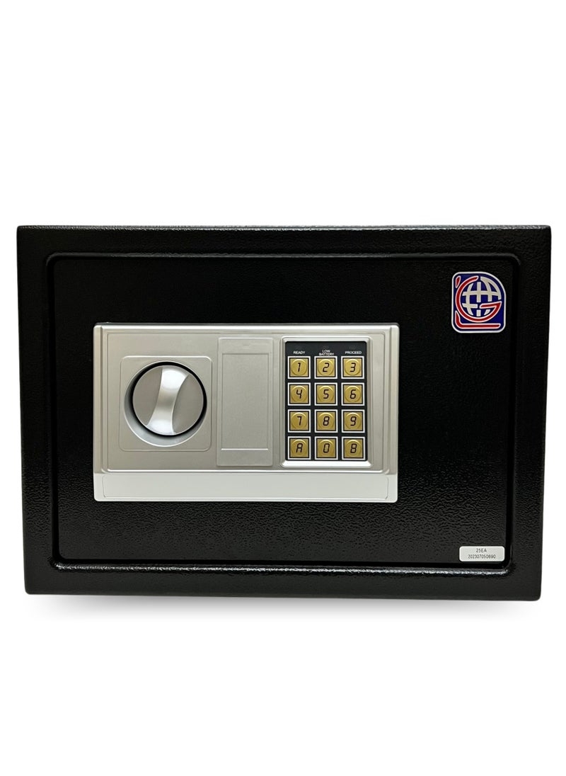LOTFY GROUP - LG Safebox Code- 25EA- 25*35*25CM- Black Gray Colour- Home Office Safe Box- Electronic Lock- Key Lock - Image 1