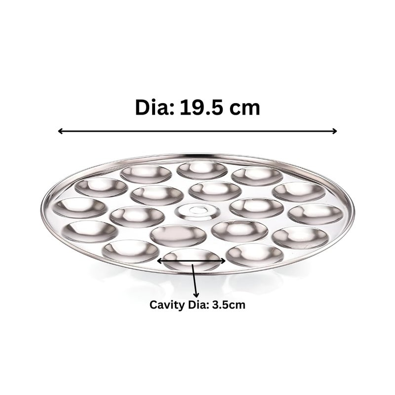 AadiVeer AadiVeer Stainless Steel Mini Idli Plates | Idli Maker, Set Of 2 Plates 36 Idlies, Dia 19.5 cm  - Image 2