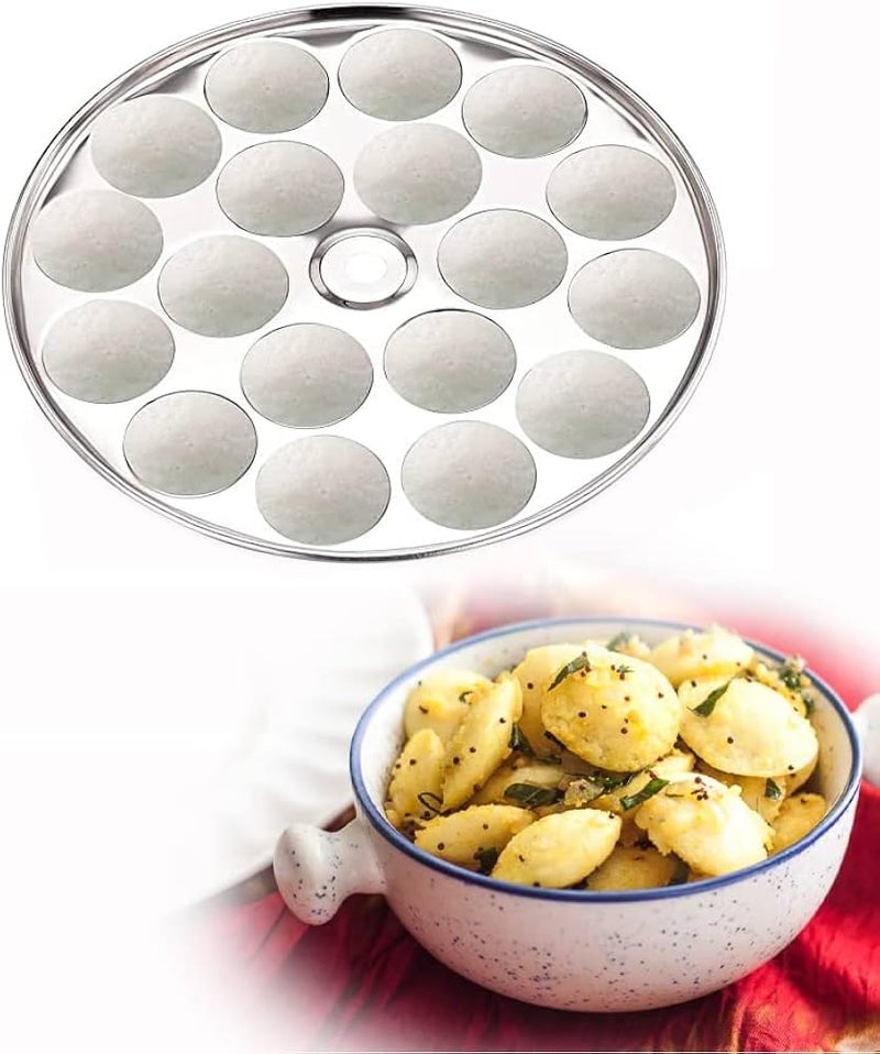AadiVeer AadiVeer Stainless Steel Mini Idli Plates | Idli Maker, Set Of 2 Plates 36 Idlies, Dia 19.5 cm  - Image 5