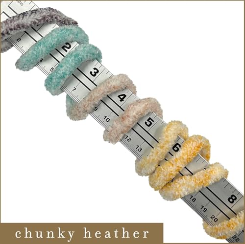 Crafted by Catherine Chunky Heather Multi Yarn - 2 Pack (49 Yards Each Skein), Neutral Multi, Gauge 6 Super Bulky - Image 3