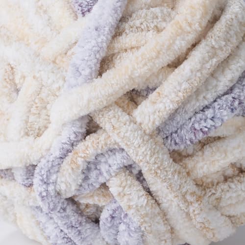 Crafted by Catherine Chunky Heather Multi Yarn - 2 Pack (49 Yards Each Skein), Neutral Multi, Gauge 6 Super Bulky - Image 2