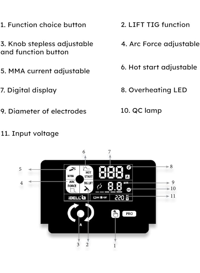 آي بيل آلة لحام رقمية M250 105 200A Mma Tig Lift Inverter - Image 5