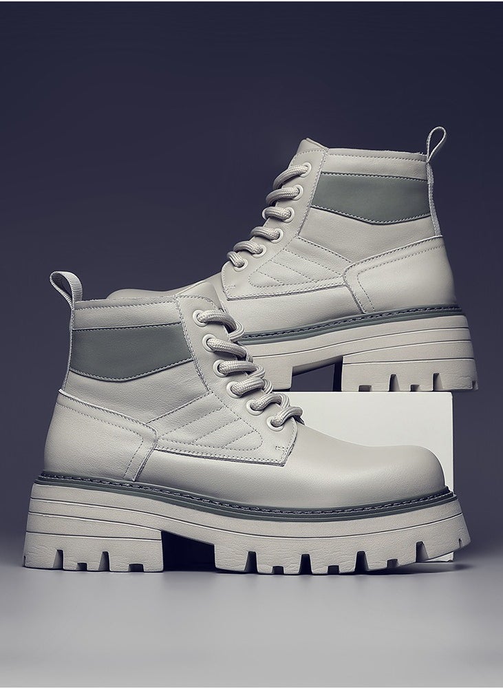 Warrior - New Youth Fashion Thick Sole High Top Boots - Image 1