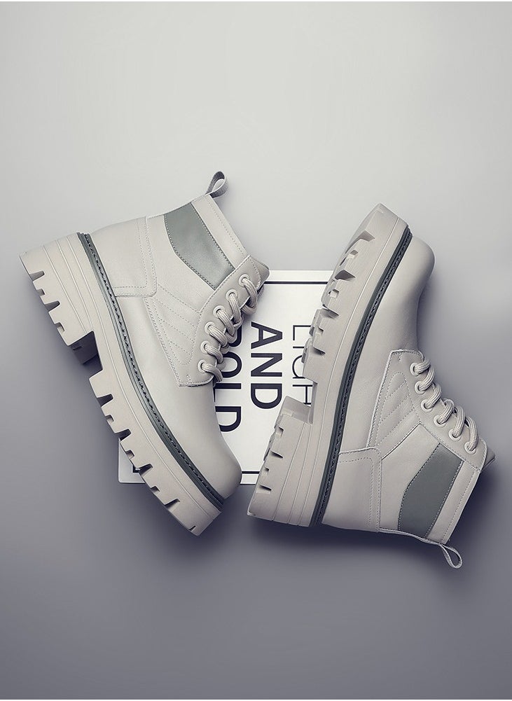 Warrior - New Youth Fashion Thick Sole High Top Boots - Image 1