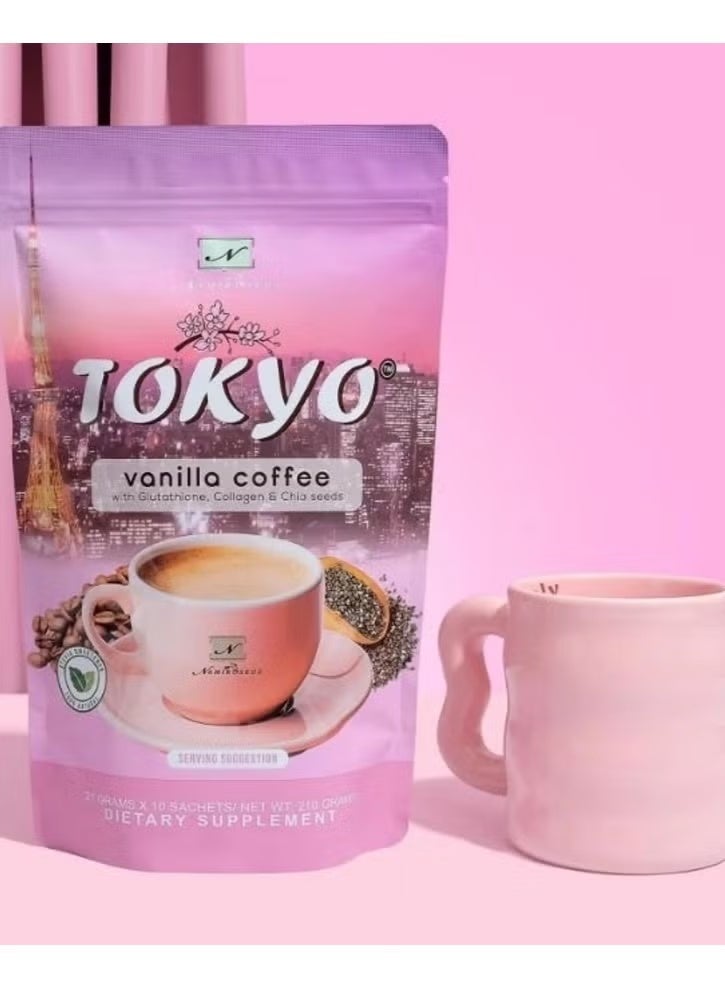 NAMIROSEUS Tokyo Vanilla Coffee with Glutathione, Collagen, and Chia Seeds - Image 1