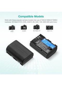 FirstPower LP-E6NH Battery and USB Dual Charger Compatible with Canon EOS R, R5, R6, 5D Mark II III IV, 5Ds, 6D, 6D Mark II, 7D, 7D Mark II, 60D, 70D, 80D, 90D Cameras and More (2-Pack, 2950mAh)  - Image 3