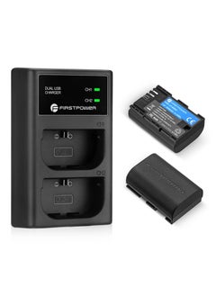 FirstPower LP-E6NH Battery and USB Dual Charger Compatible with Canon EOS R, R5, R6, 5D Mark II III IV, 5Ds, 6D, 6D Mark II, 7D, 7D Mark II, 60D, 70D, 80D, 90D Cameras and More (2-Pack, 2950mAh)  - Image 1