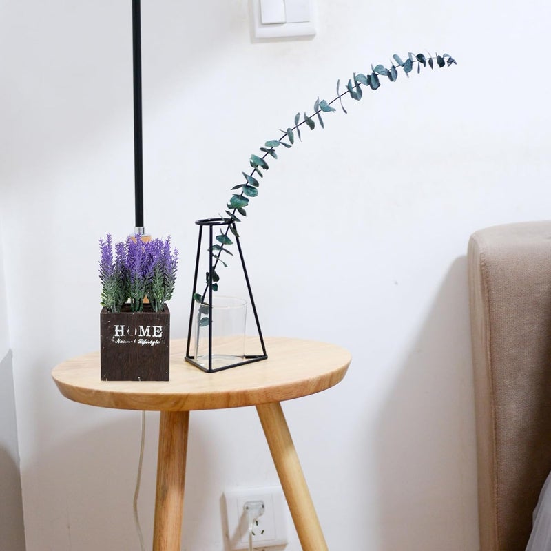 jojofuny Artificial Potted Lavender Plant with Wooden Pot, Purple Faux Flower Decoration, Simulation Bonsai for Home, Bathroom, Kitchen, Desktop Décor - Image 5