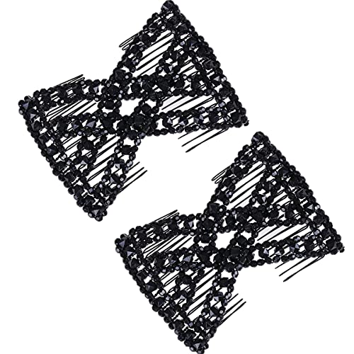 FXQHAN Easy Stretchable Combs, Lady Women Hair Combs, Double Clips Comb, 2-count - Image 1