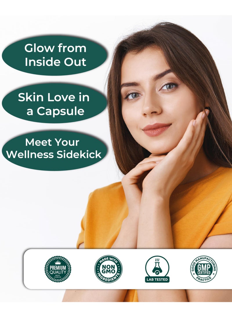 SKIN - Glutathione  Pills - 60 Capsules 5000mcg Glutathione - Effective Skin  Supplement - Dark Spots, Melasma & Acne Scar Remover, Hyperpigmentation Treatment - Anti-Aging Antioxidant - Image 1