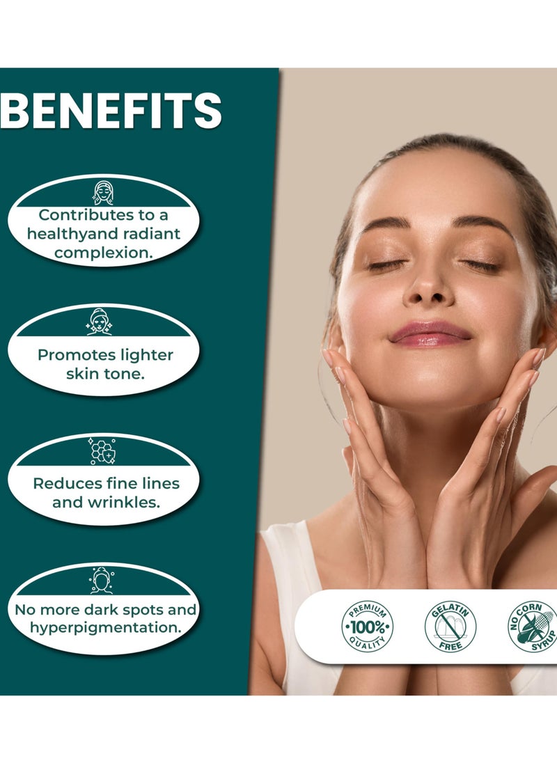 SKIN - Glutathione  Pills - 60 Capsules 5000mcg Glutathione - Effective Skin  Supplement - Dark Spots, Melasma & Acne Scar Remover, Hyperpigmentation Treatment - Anti-Aging Antioxidant - Image 1