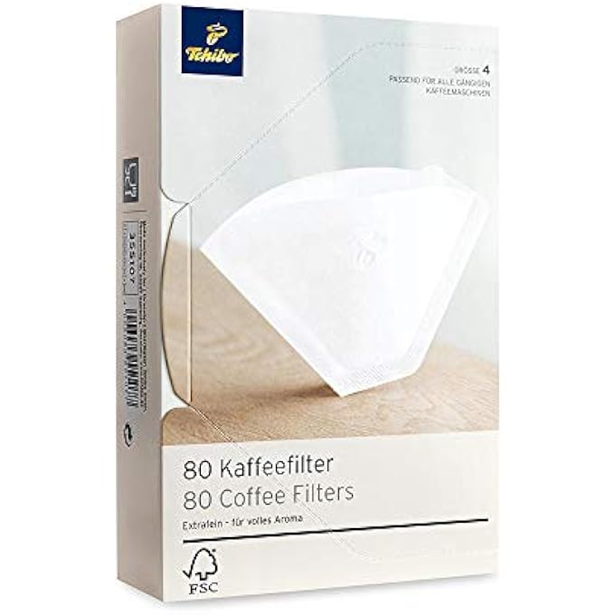 Tchibo Coffee Filter Paper  Size 4 80 Pieces White - Image 2