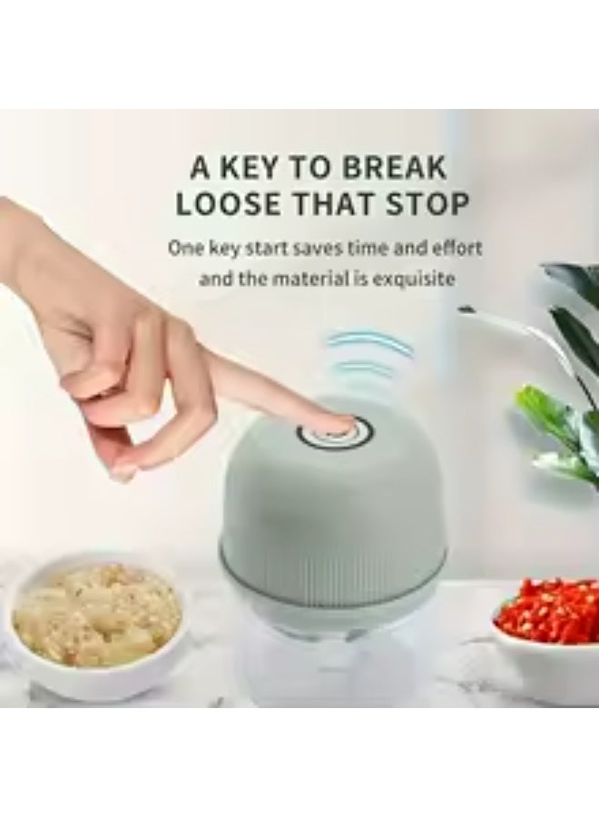 Lyaxm Electric Mini Garlic Chopper, Food Processor, Portable Cordless Garlic Mincer Masher, Meat Grinder with USB Charging for Vegetable, Chili, Fruits, Ginger, Baby Food, Seasoning, (Green) - Image 4