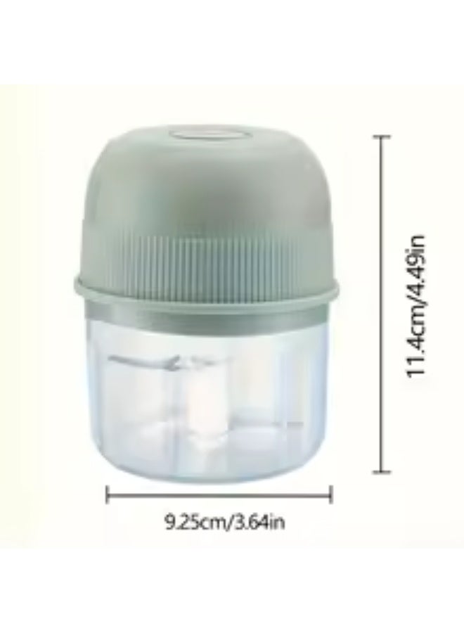 Lyaxm Electric Mini Garlic Chopper, Food Processor, Portable Cordless Garlic Mincer Masher, Meat Grinder with USB Charging for Vegetable, Chili, Fruits, Ginger, Baby Food, Seasoning, (Green) - Image 3