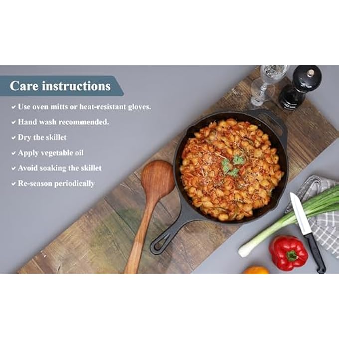 Buckingham Cast Iron PreSeasoned Skillet Frying Pan 31 Cm X 46 Cm For Healthy Cooking  Premium Quality 30068 - Image 5