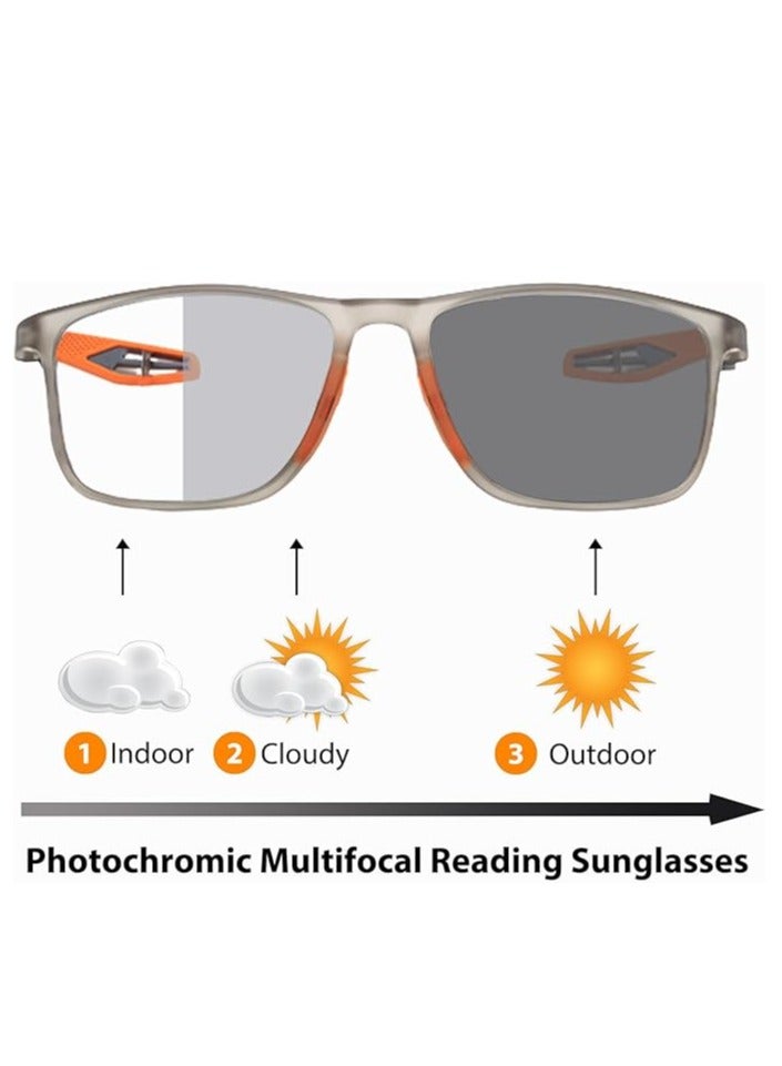 Showday Photochromic Reader Sunglasses Reading Sunglasses for Men Sporty TR90 Frame UV400 Full Lens Outdoor Reader Lightweight Transition Photochromic - Image 4