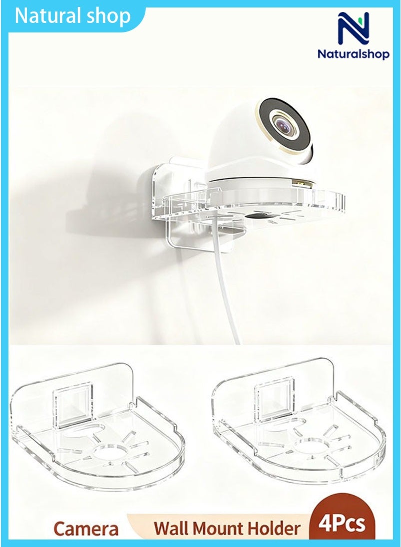 naturalshop Naturalshop 4pcs Wall Mount Rack Drilling Adhesive Bracket For Security Cameras Speakers Heavy Duty Holder Easy Install Clear Shelf For Baby Monitors Home Use Z85B95037544040CBF737Z