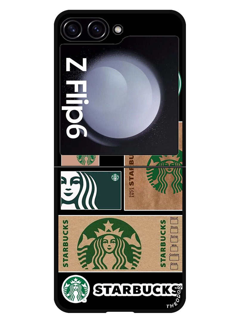 Theodor Protective Case Anti Scratch Shock Proof Bumper Cover For Samsung Galaxy Z Flip 6 StarBucks 5 - Image 1