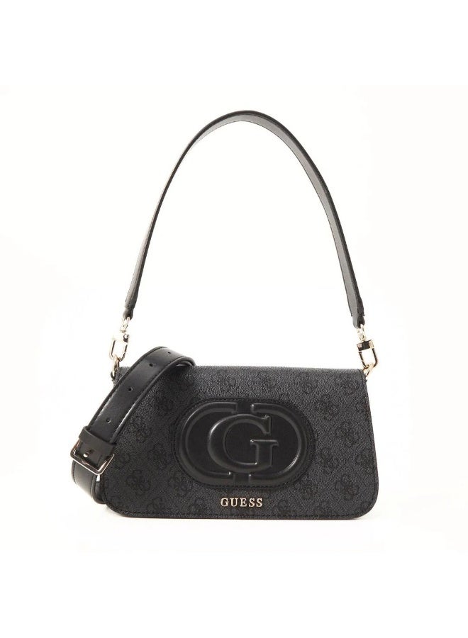 جس حقيبة كتف نسائية GUESS Eco Mietta 4G Logo Mini باللون Coal – جلد صناعي أنيق - Image 1