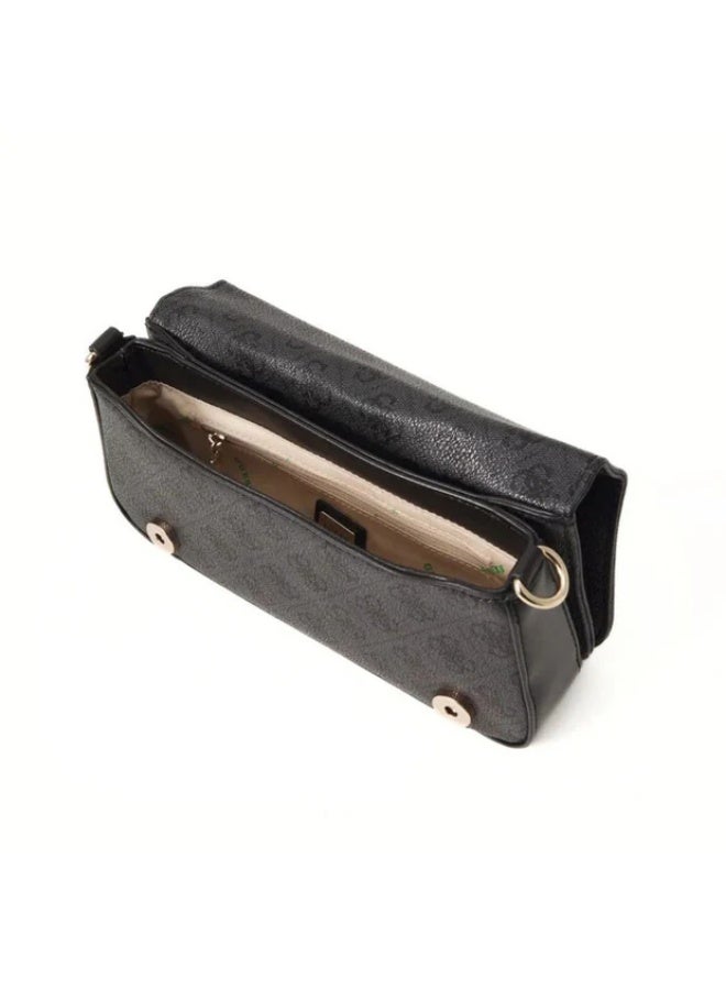 جس حقيبة كتف نسائية GUESS Eco Mietta 4G Logo Mini باللون Coal – جلد صناعي أنيق - Image 3