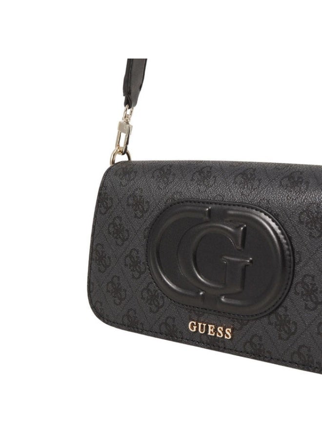 جس حقيبة كتف نسائية GUESS Eco Mietta 4G Logo Mini باللون Coal – جلد صناعي أنيق - Image 4