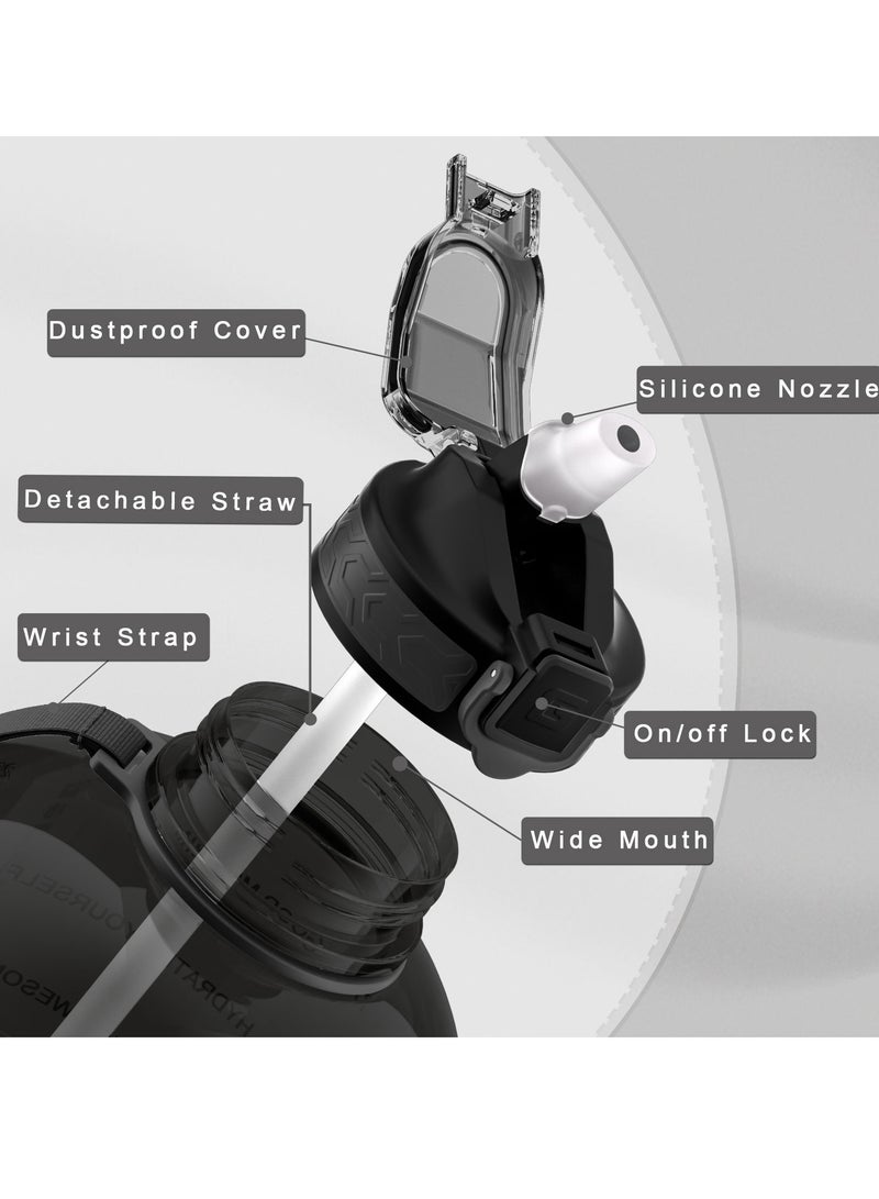 GEMFUL 3l Big Water Bottle with Handle Leakproof BPA Free Large Capacity Daily Drinks Jug for Gym Fitness Sport Outdoor - Image 2