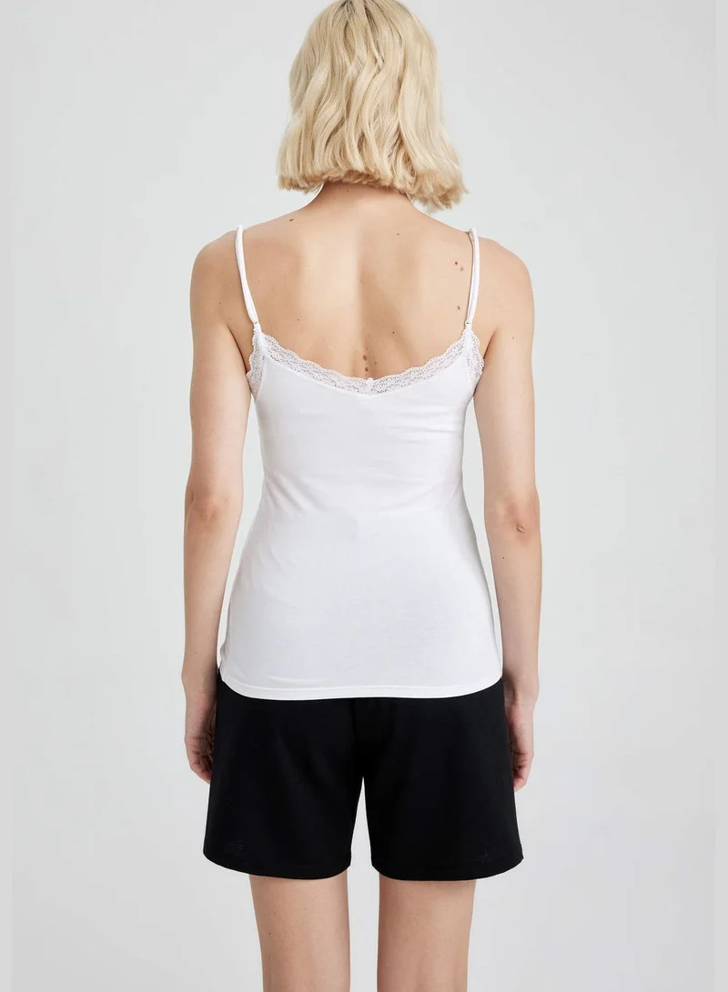 ديفاكتو Regular Fit Strappy Frill Detail Vest