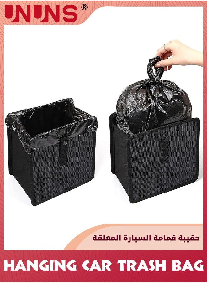 UNUNS Car Trash Can,Foldable Hanging Car Trash Bag Can,Automotive Trash Bin With Adjustable Strap,Waterproof Oxford Cloth Trash Can For Car,Collapsible Car Trash Bin For Front Back Seat Accessories  - Image 1
