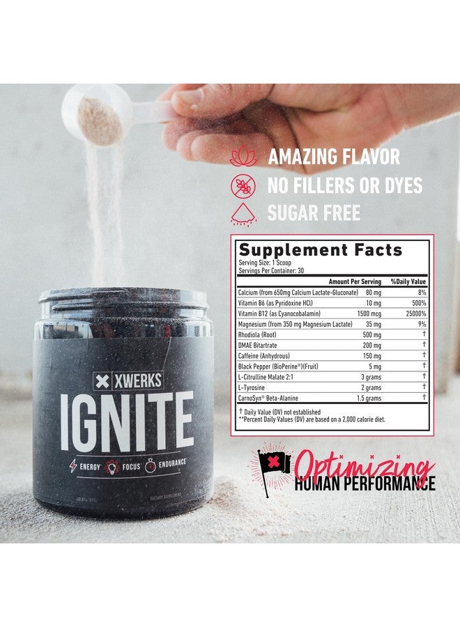 Xwerks Ignite Orange Pre Workout Powder - Best Natural Keto Pre-Workout For Women And Men With Explosive Energy - Gluten Free Preworkout Blend For Endurance And Stamina - 150 Mg Caffeine 30 Servings - Image 2