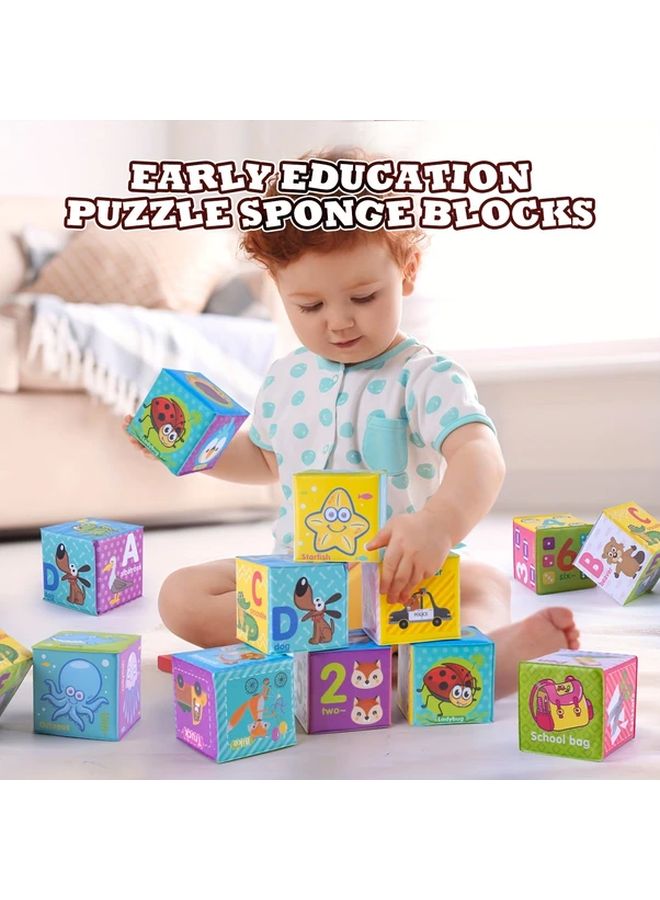 Sensory Soft Stacking Blocks for Babies Set of 4 Pcs Toddler Toy - Image 3
