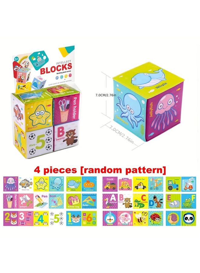 Sensory Soft Stacking Blocks for Babies Set of 4 Pcs Toddler Toy - Image 2