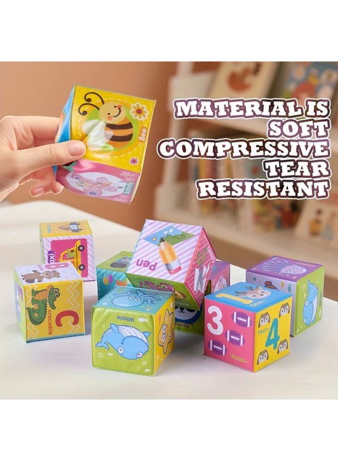 Sensory Soft Stacking Blocks for Babies Set of 4 Pcs Toddler Toy - Image 5