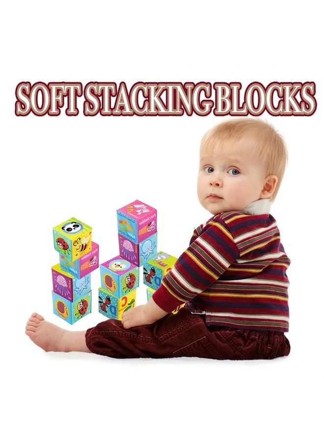 Sensory Soft Stacking Blocks for Babies Set of 4 Pcs Toddler Toy - Image 4