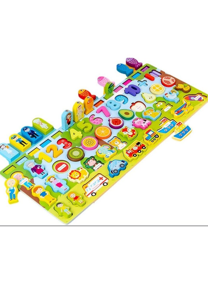 Wooden Montessori 8-in-1 Counter Matching Board Toy - Image 2