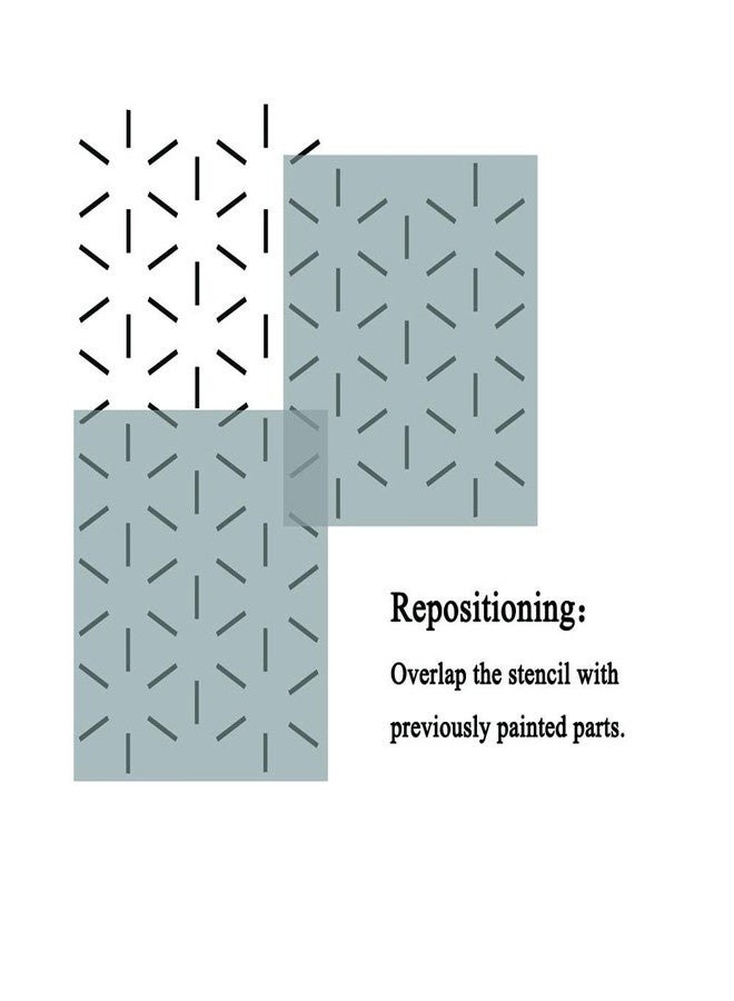 CELAENO Geometric Simple Pattern Wall Stencil for Painting, 12” x 12” Reusable Repeating Pattern Stencil Template for Painting on Walls, Furniture, Floor, Wood and More - Image 4