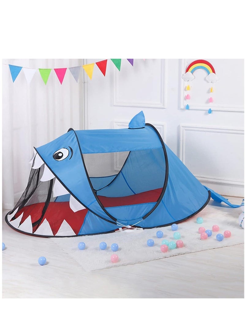 XICEN Kids Play Tent Foldable Shark Shaped Pop up Tent, Collapsible Tent Playhouse for Boys Girls, Indoor Outdoor Activity Center, Suitable for Beach Park Camping Party - Image 3