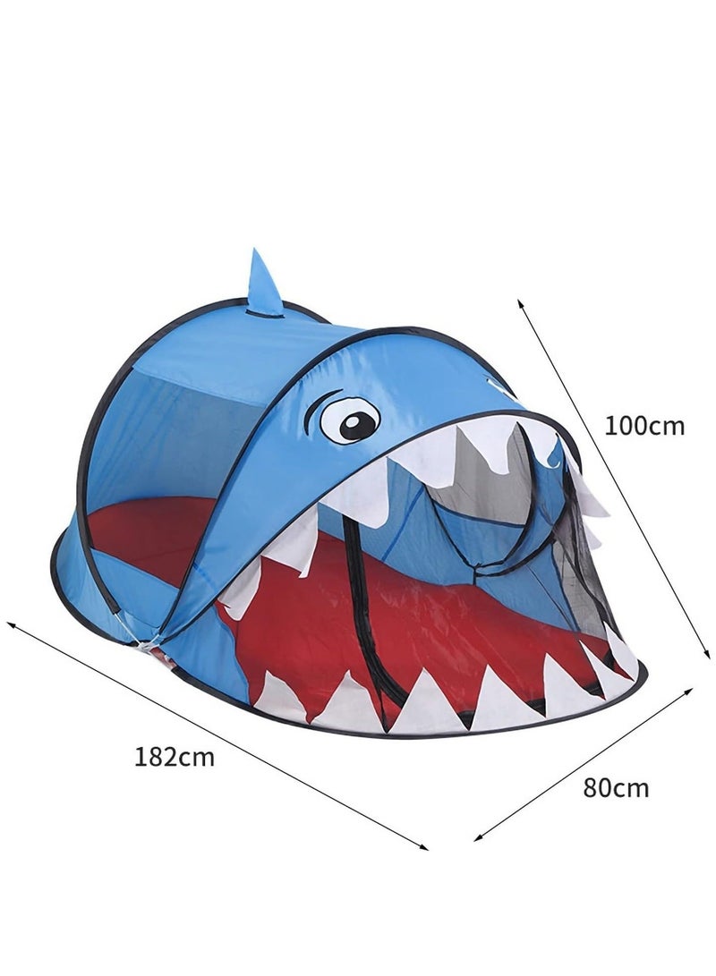 XICEN Kids Play Tent Foldable Shark Shaped Pop up Tent, Collapsible Tent Playhouse for Boys Girls, Indoor Outdoor Activity Center, Suitable for Beach Park Camping Party - Image 4
