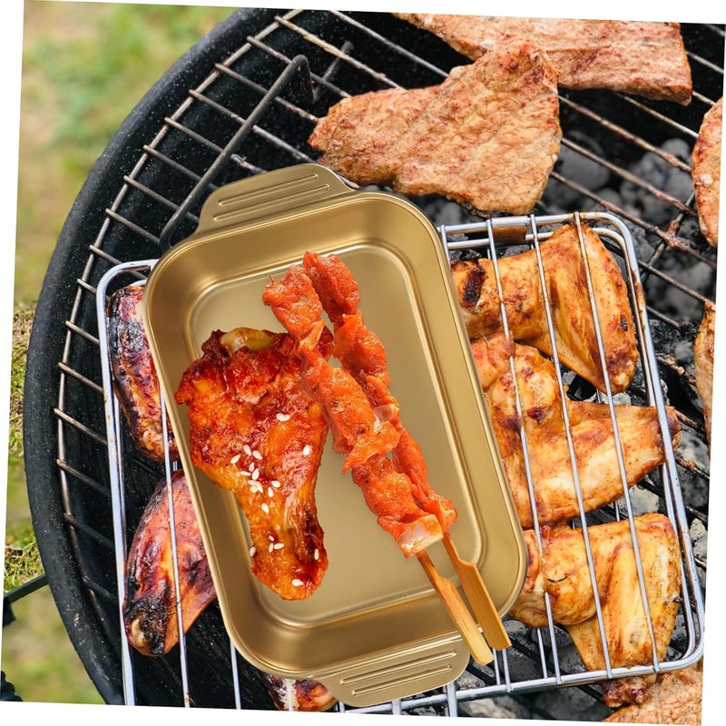PIPULSE Serving Trays for Parties Serving Platters for Parties Elegant Dinner Plate Stainless Steel Serving Rectangular Deep Roaster Tray for Oven Toasting Turkey Cooking Casserole Dishwasher - Image 5