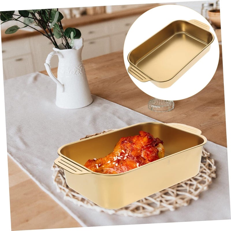 PIPULSE Serving Trays for Parties Serving Platters for Parties Elegant Dinner Plate Stainless Steel Serving Rectangular Deep Roaster Tray for Oven Toasting Turkey Cooking Casserole Dishwasher - Image 3