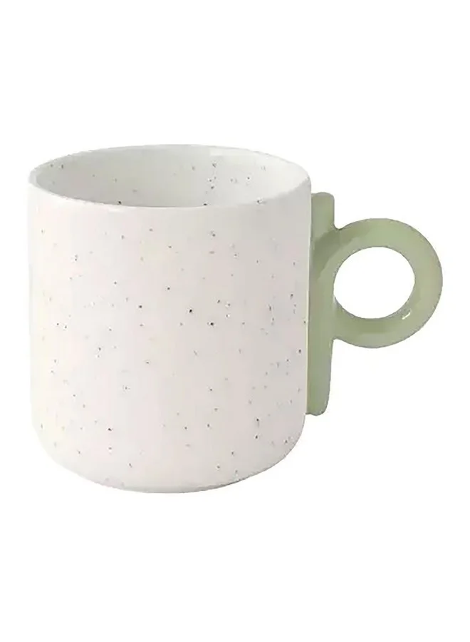 Easy Life Microwave and Dishwasher Safe Porcelain Coffee Mug White and Green 350ml R1740#CRWG