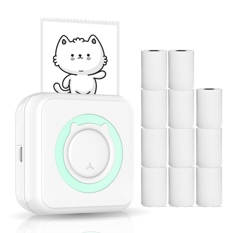 All-in-one Photo Printer Multifunction Portable Printer Wireless Instant Mini Printer Support BT Connection for Smartphone with 11 Paper Rolls 57mm Compatible with iOS Android - Image 1
