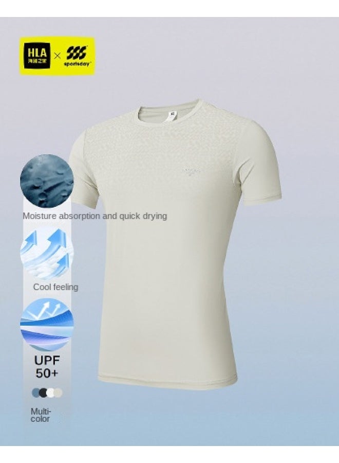 HLA Moisture-wicking & Quick-drying】men's Short-sleeve T-shirt For Summer Training With Cooling & Sun Protection - Image 1