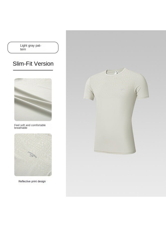 HLA Moisture-wicking & Quick-drying】men's Short-sleeve T-shirt For Summer Training With Cooling & Sun Protection - Image 3