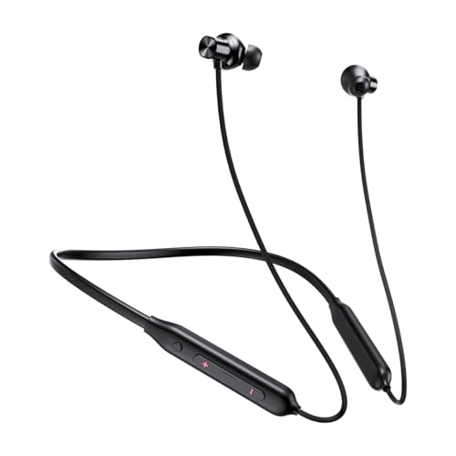 pTron Tangent Rush w/ 50Hrs Playtime, Pristine Sound, Dual-Device Pairing, Bluetooth 5.4 Wireless in-Ear Earphones with Mic, Voice Assistant, Type-C Fast Charging & IPX5 Water Resistant (Jet Black) - Image 1