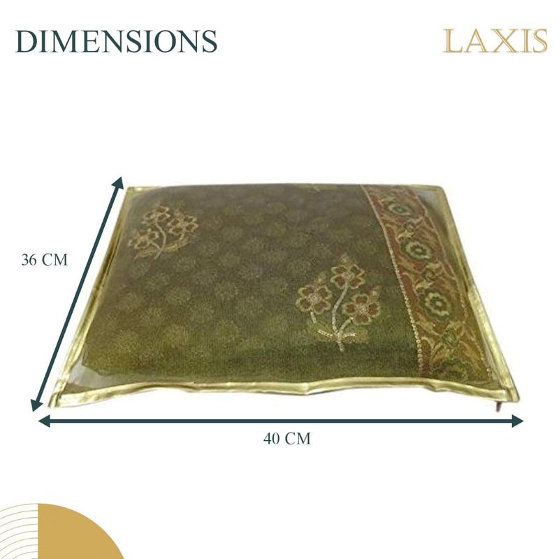 LAXIS ® Non-Woven Single Saree Bags Golden Colour, Transparent Saree Covers With Zip, Saree Covers For Storage, Wardrobe Organiser, Size-36x42x2CM (Pack of 20) - Image 2